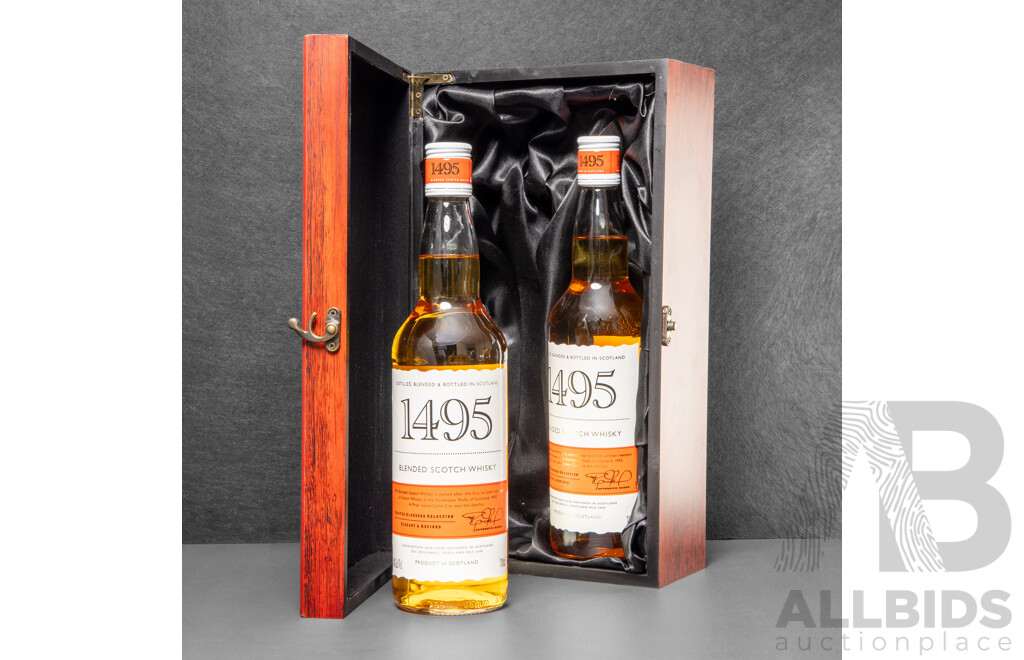 Pair of 1495 Blended Scotch Whisky Bottles in  Presentation Box