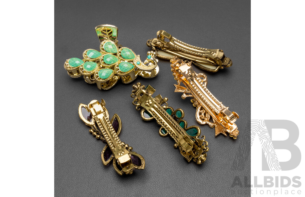 Collection of Costume Hair Clips. Lot of 5