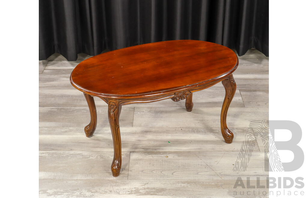 Reproduction Mahogany Oval Coffee Table