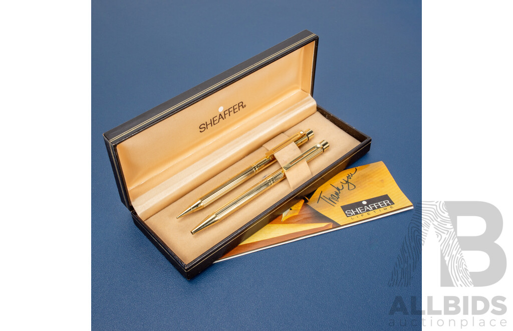 Pair of Gold-Plated Pens – by Sheaffer