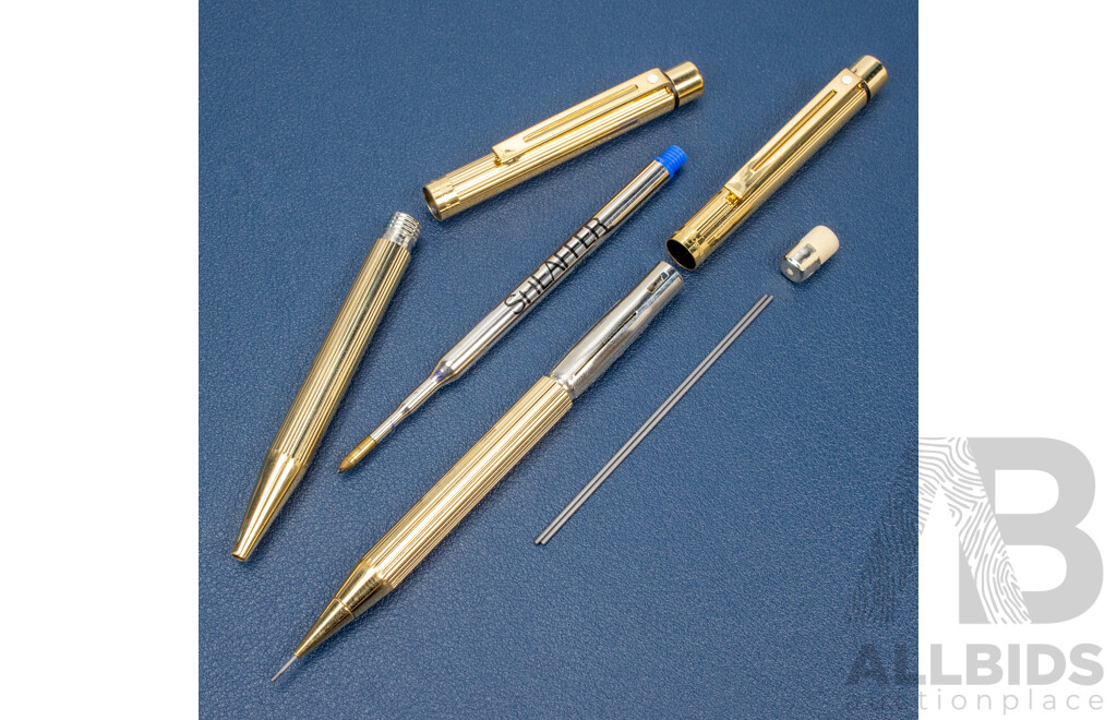 Pair of Gold-Plated Pens – by Sheaffer