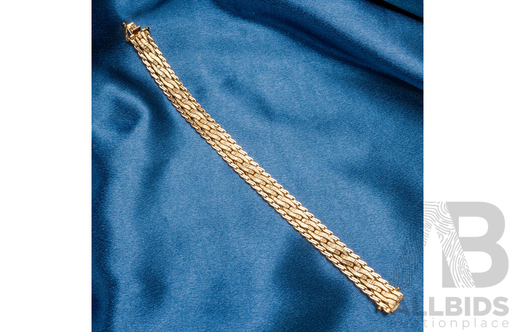 9ct Yellow Gold Woven Multi-Link Bracelet, UnoAErre, Italy (23.08g)