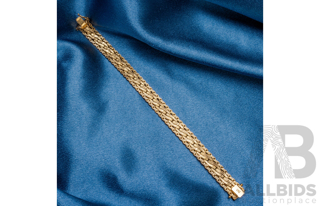 9ct Yellow Gold Woven Multi-Link Bracelet, UnoAErre, Italy (23.08g)