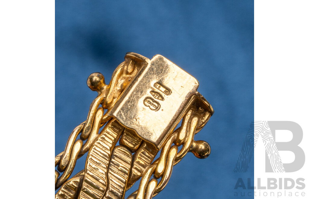 9ct Yellow Gold Woven Multi-Link Bracelet, UnoAErre, Italy (23.08g)