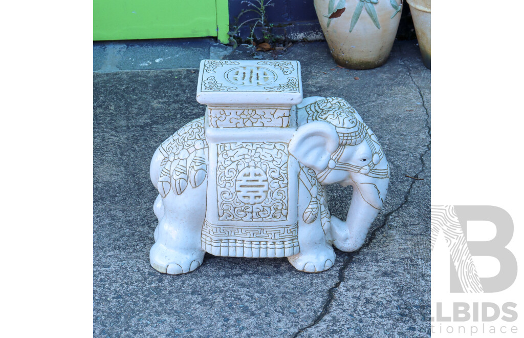 Ceramic Elephant Plant Stand