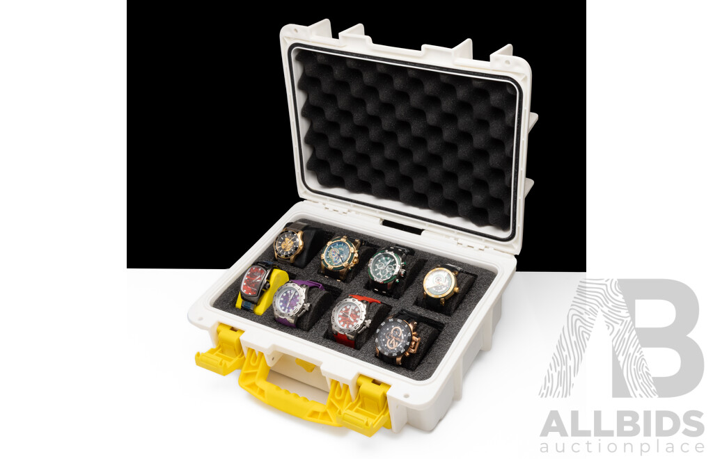 Men's Specialty Collection of Invicta Watches in Designated Hard Case - Lot of 8