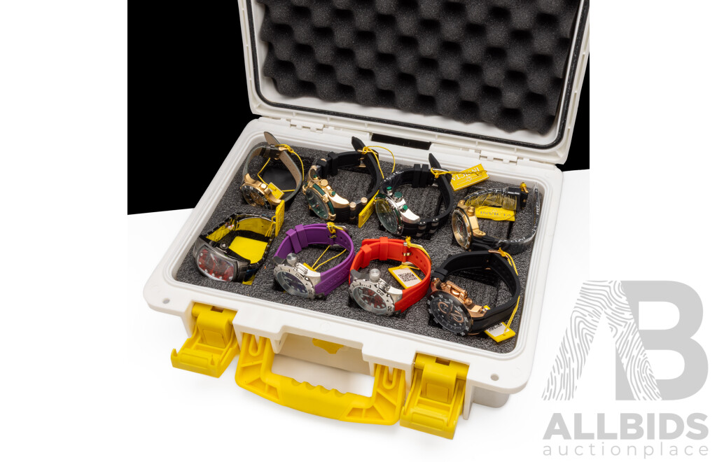 Men's Specialty Collection of Invicta Watches in Designated Hard Case - Lot of 8