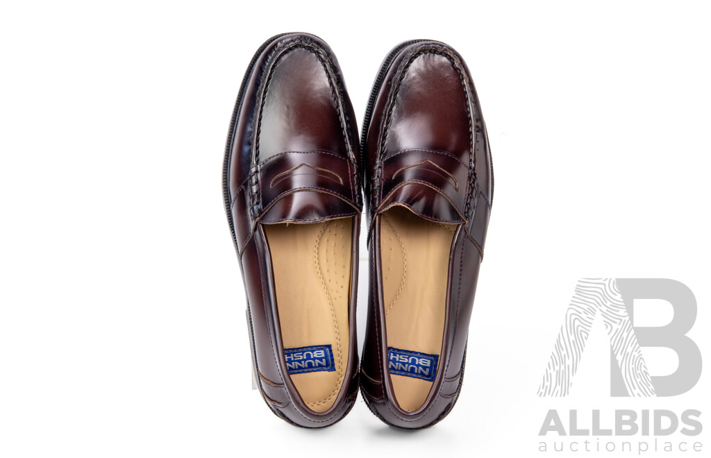Pair of Nunn Bush Men's Brown Leather Loafers, Size 11.5