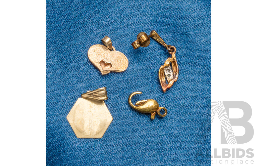 9ct/14ct/18ct Scrap Gold. Lot of 4