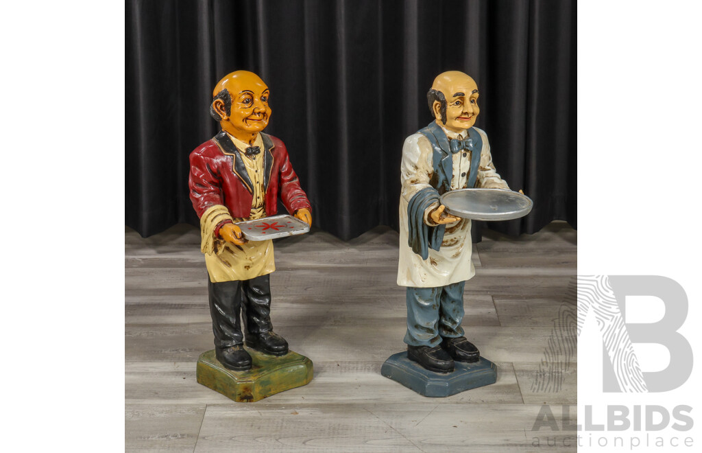 Pair of Composite Waiter Figures