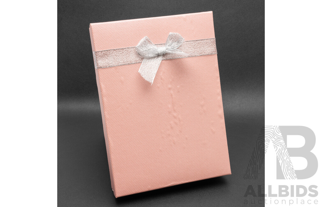 Rose Gold Tone Costume Necklace and Earrings Set in Box