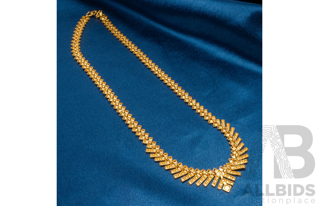 22ct Yellow Gold Chevron Fringe Necklace, Mustafa’s, Singapore (48.83g)