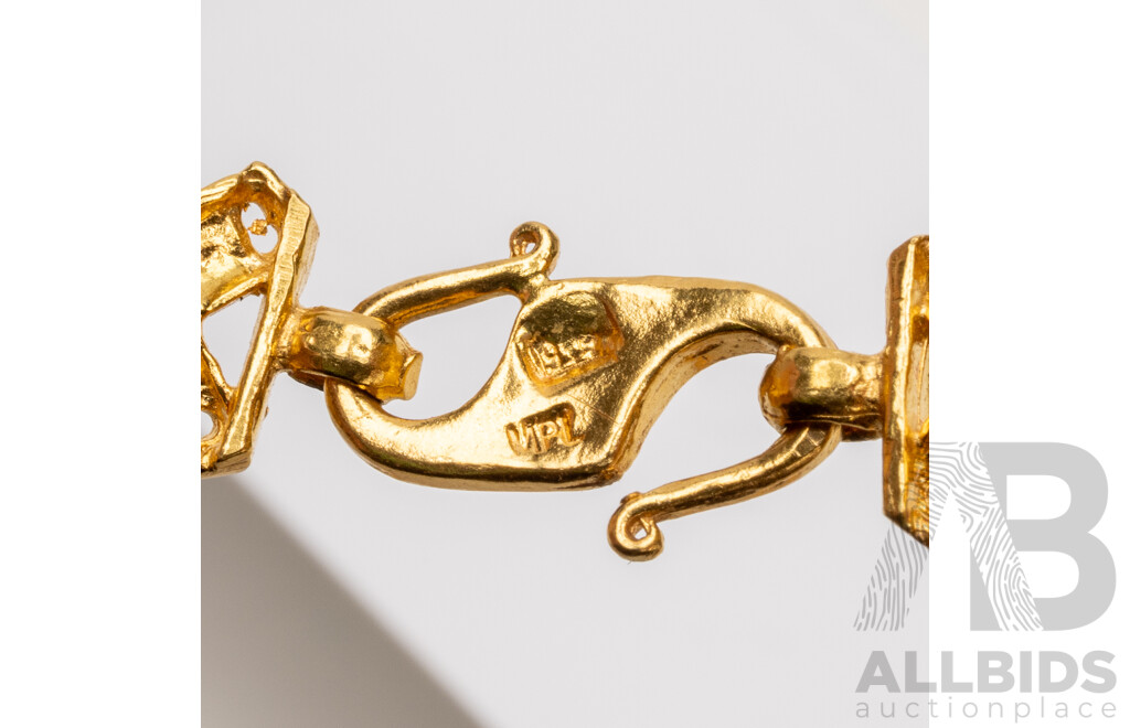 22ct Yellow Gold Chevron Fringe Necklace, Mustafa’s, Singapore (48.83g)