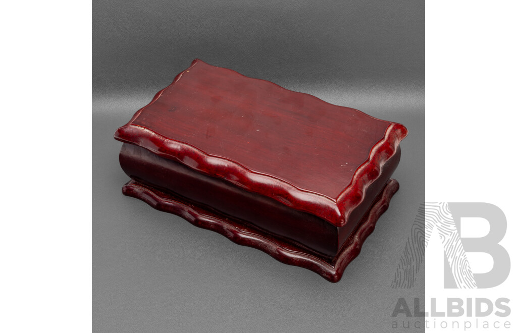 Collection of Costume Jewellery in Wooden Jewellery Box