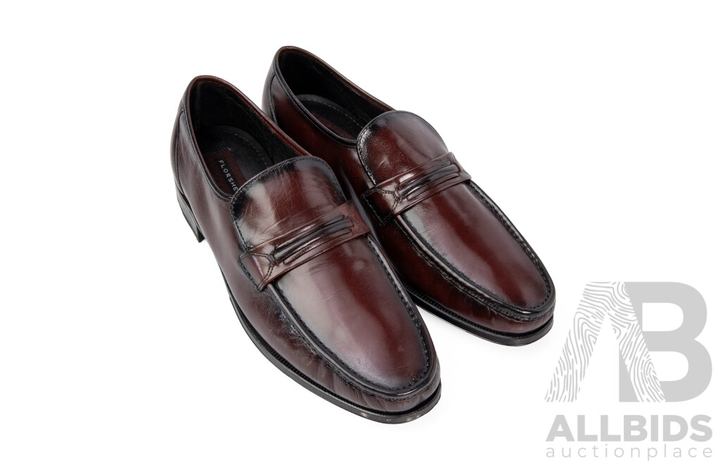 Pair of Florsheim Men's Burgundy Leather Loafers, Size 11.5