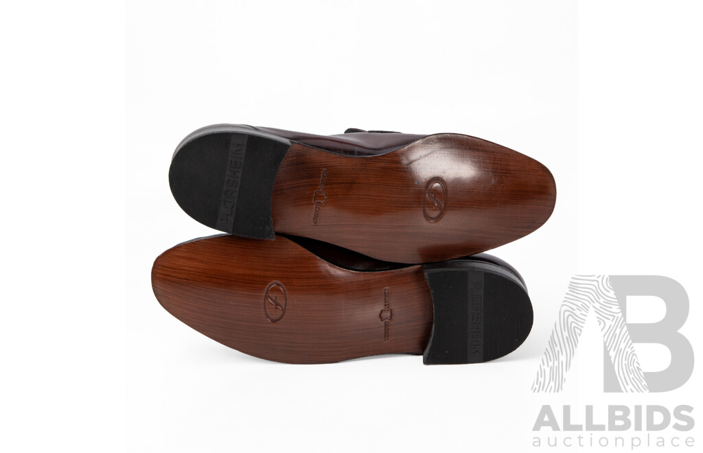 Pair of Florsheim Men's Burgundy Leather Loafers, Size 11.5
