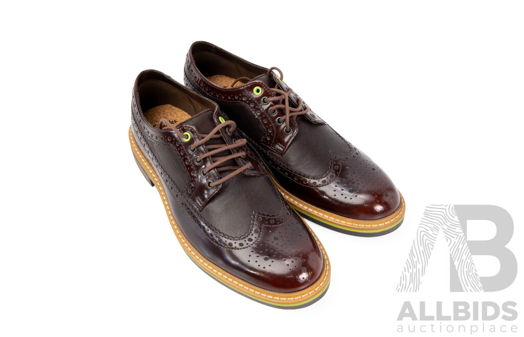 Pair of Clarks Men's Brown Leather Oxford Dress Shoes, Size 11.5