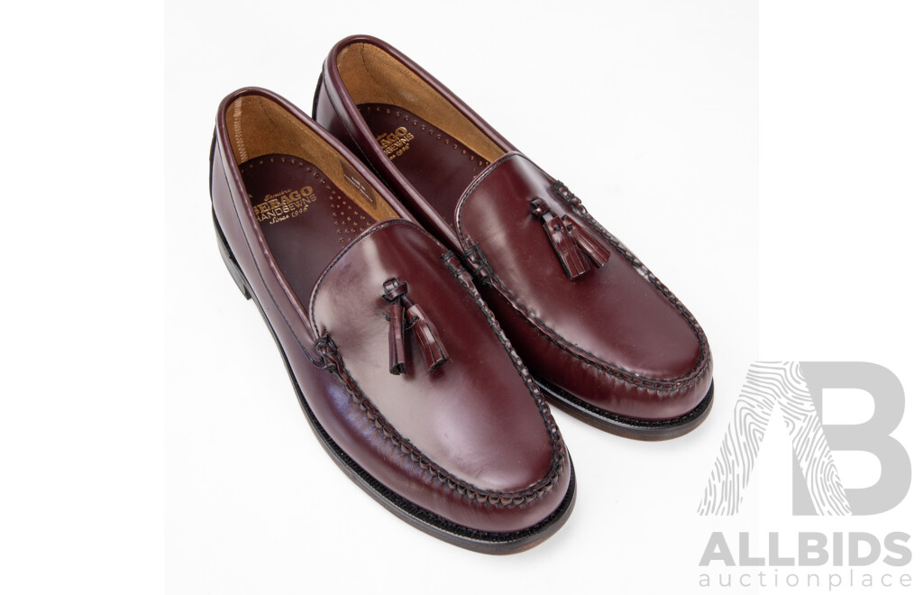 Pair of Sebago Men's Handsewn Burgundy Leather Loafers, Size 11.5