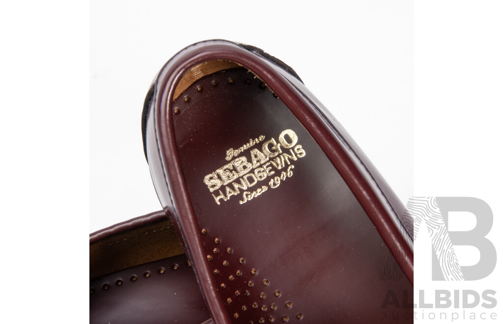 Pair of Sebago Men's Handsewn Burgundy Leather Loafers, Size 11.5