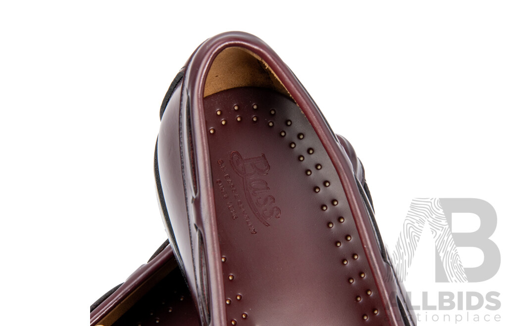 Pair of G.H Bass Co. Men's Burgundy Leather Tassel Loafers, Size 12