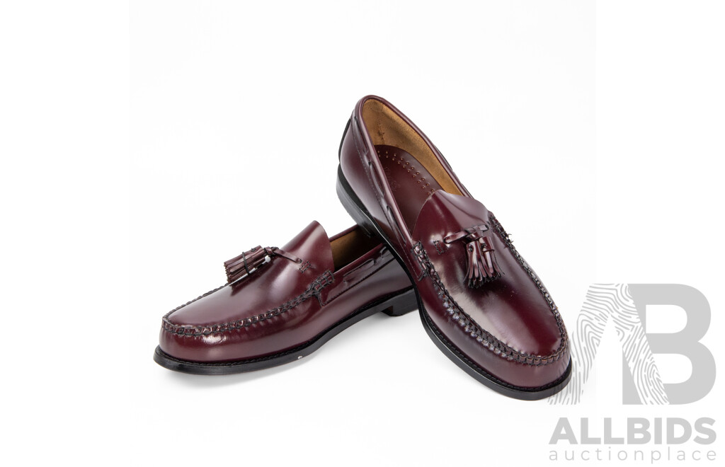 Pair of G.H Bass Co. Men's Burgundy Leather Tassel Loafers, Size 12
