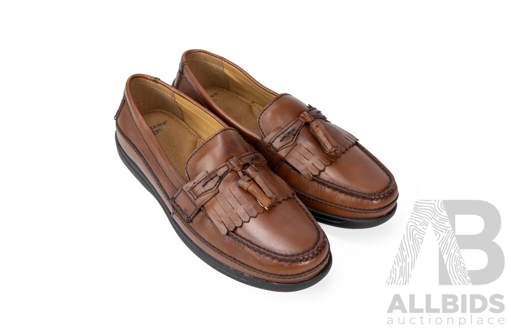 Pair of Dockers Men's Brown Leather Tassel Loafers, Size 12