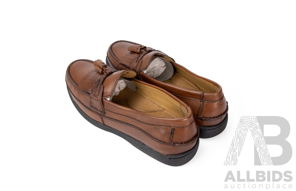 Pair of Dockers Men's Brown Leather Tassel Loafers, Size 12