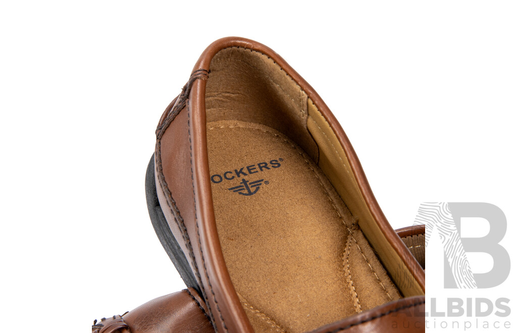 Pair of Dockers Men's Brown Leather Tassel Loafers, Size 12