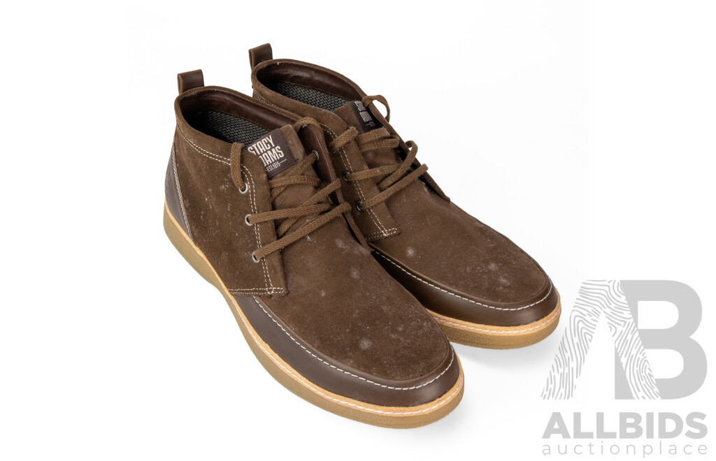 Pair of Stacy Adams Men's Brown Leather & Suede High Tops, Size 12