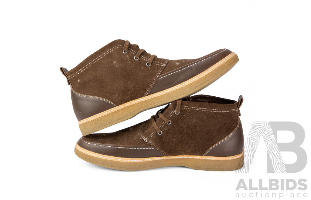 Pair of Stacy Adams Men's Brown Leather & Suede High Tops, Size 12