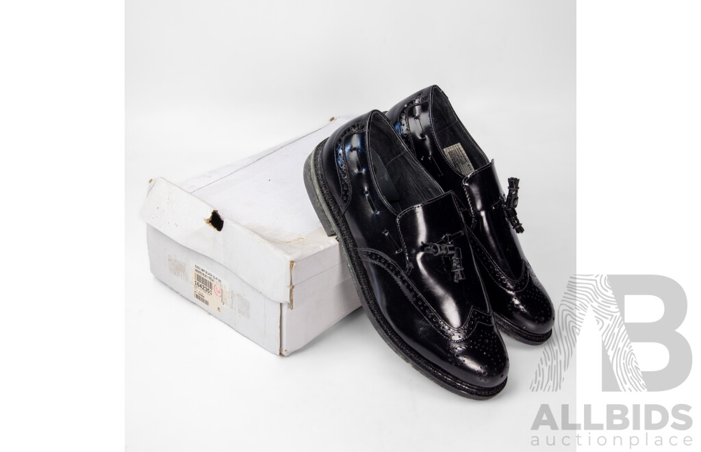 Pair of Executive Imperials Men's Black Leather Dress Loafers, Size 11.5