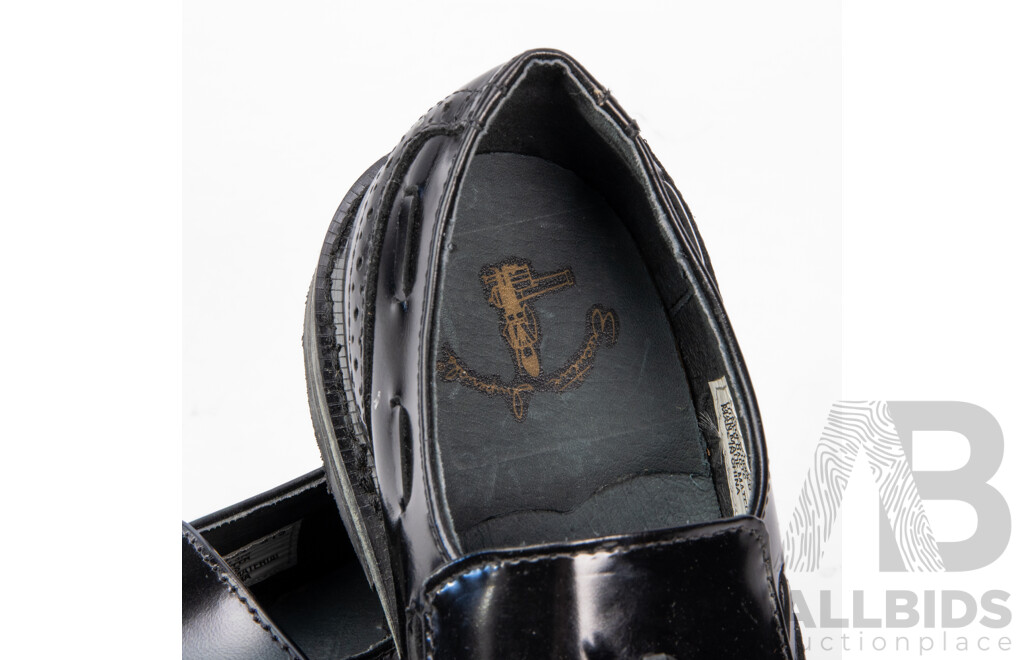 Pair of Executive Imperials Men's Black Leather Dress Loafers, Size 11.5