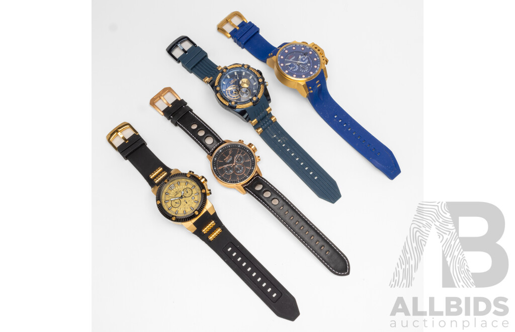 Men's Collection of Watches by Invicta - Lot of 4
