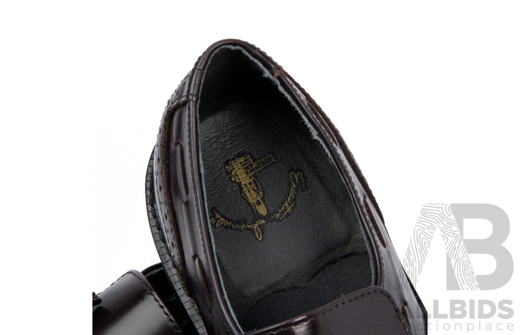Pair of Executive Imperials Men's Burgundy Leather Tassel Loafers, Size 11.5