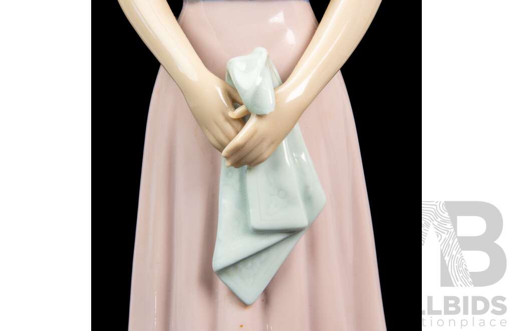 Porcelain Woman with Handkerchief Figure, Nao by Lladro
