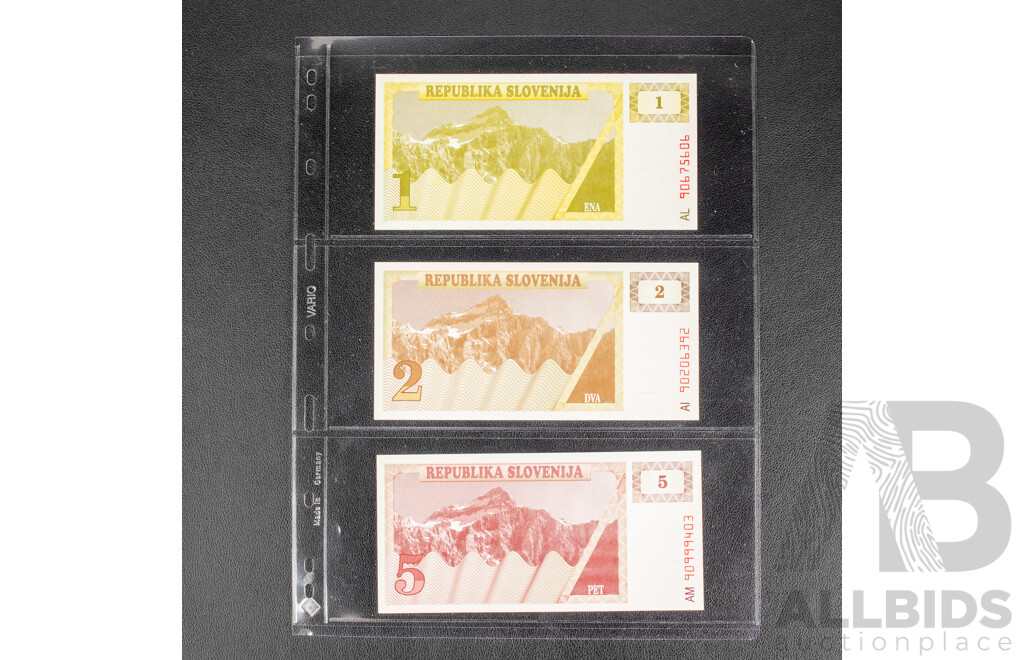 Collection of Vintage Banknotes Including Yugoslavia, Slovenia, Bosnia