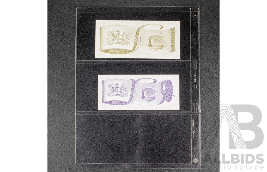 Collection of Banknotes Including Bank of England Ten Shillings, Scotland 1964 and 1986 One Pound, Ireland 1970's One Pound, St Helena 1970's One Pound and Fifty Pence