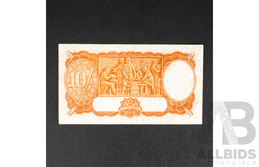 Australian 1939 Ten Shilling Note, R12 Sheehan/McFarlane, E54 055578