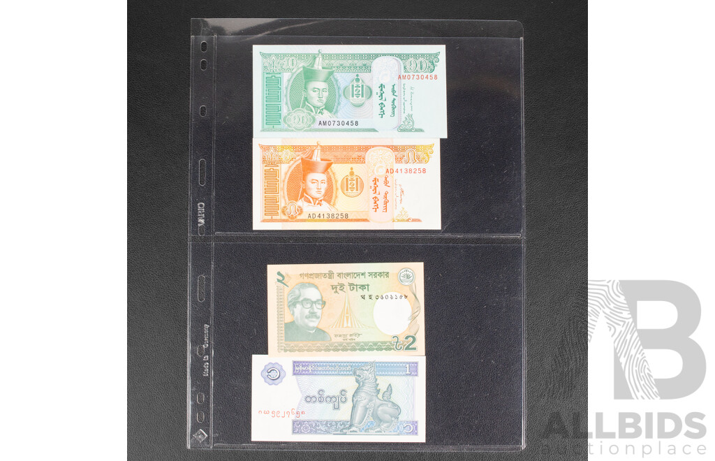Collection of International Banknotes Including Ukraine, Vietnam, Tajikistan, Myanmar, Moldova, Artsakh, North Korea, India, Transnistria, Nicaragua, Madagascar