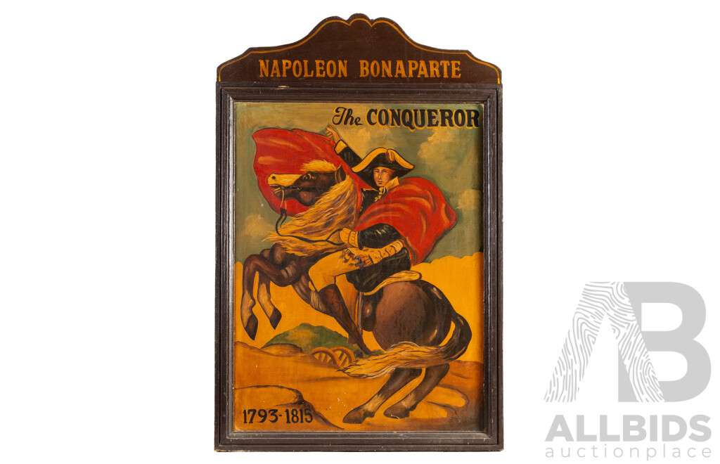 Artist Unknown, (20th Century), Napoleon Bonaparte - The Conqueror, Vintage Oil on Wooden Panel, 93H x 60W cm