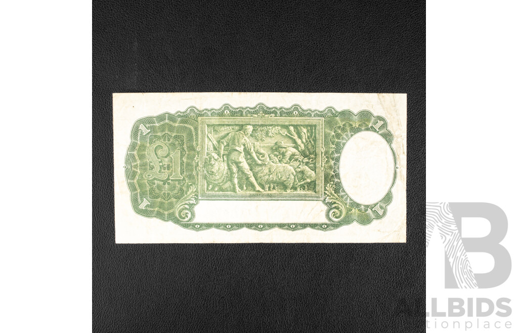 Australian 1942 One Pound Note, R30 Armitage/McFarlane H55 122665