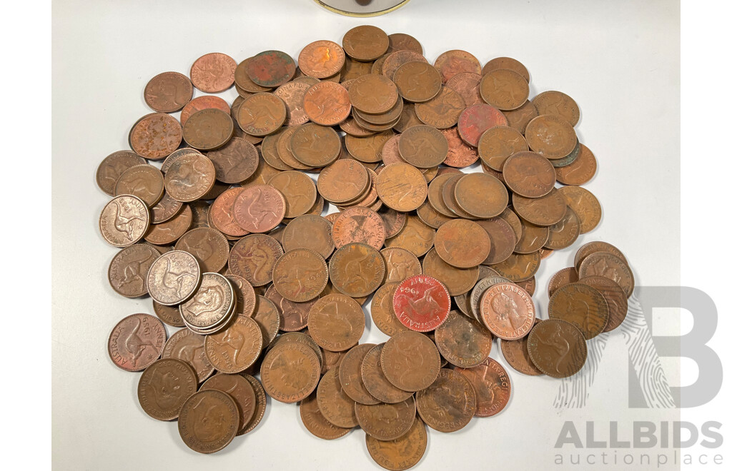 Collection of Australian KGVI/QE2 Pennies - Approximately 1.6 Kilograms