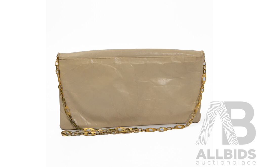 Vintage Valentino Light Tan Leather Shoulder Bag