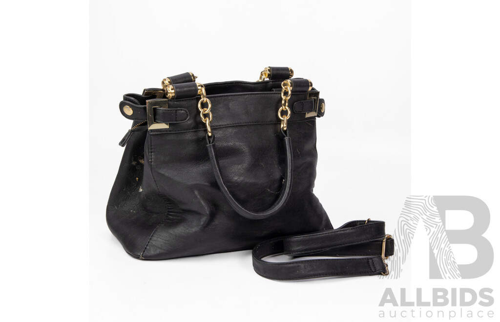 Colette Black Faux Leather Shoulder Bag