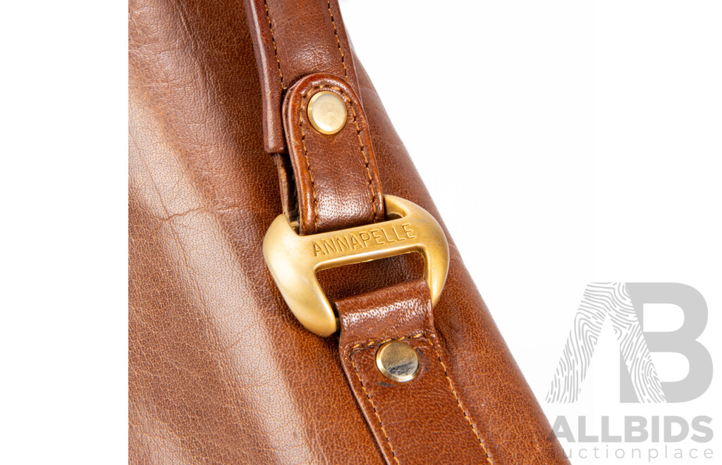 Annapelle Buffalo Hyde Brown Leather Briefcase Handbag