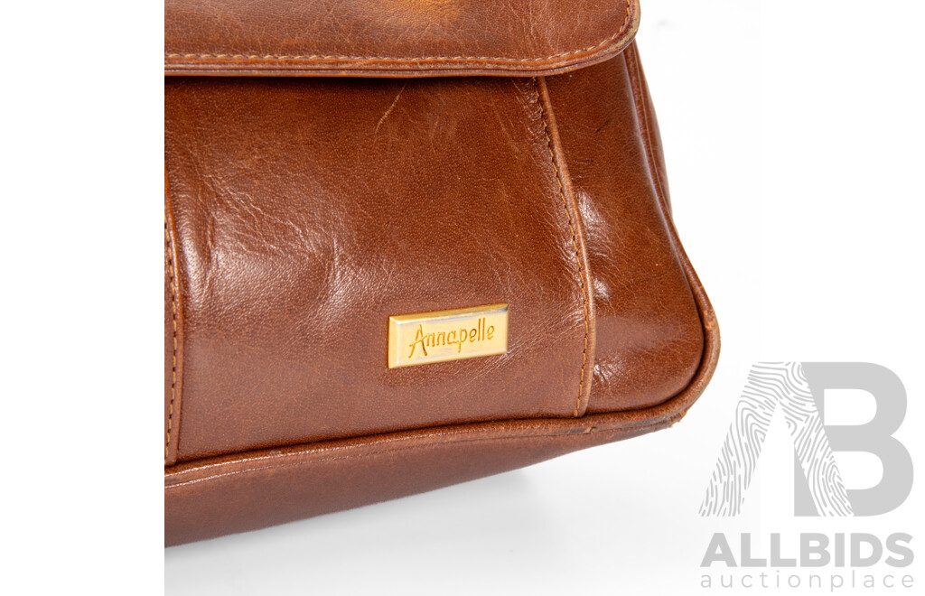 Annapelle Buffalo Hyde Brown Leather Briefcase Handbag
