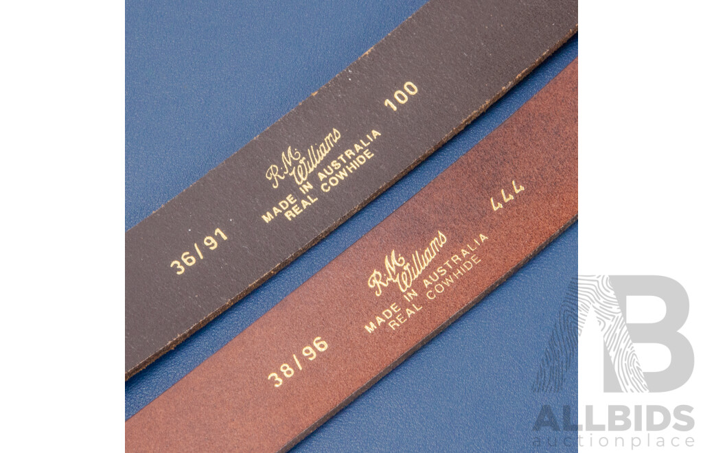 R.M.Williams Leather Belts - Lot of 2