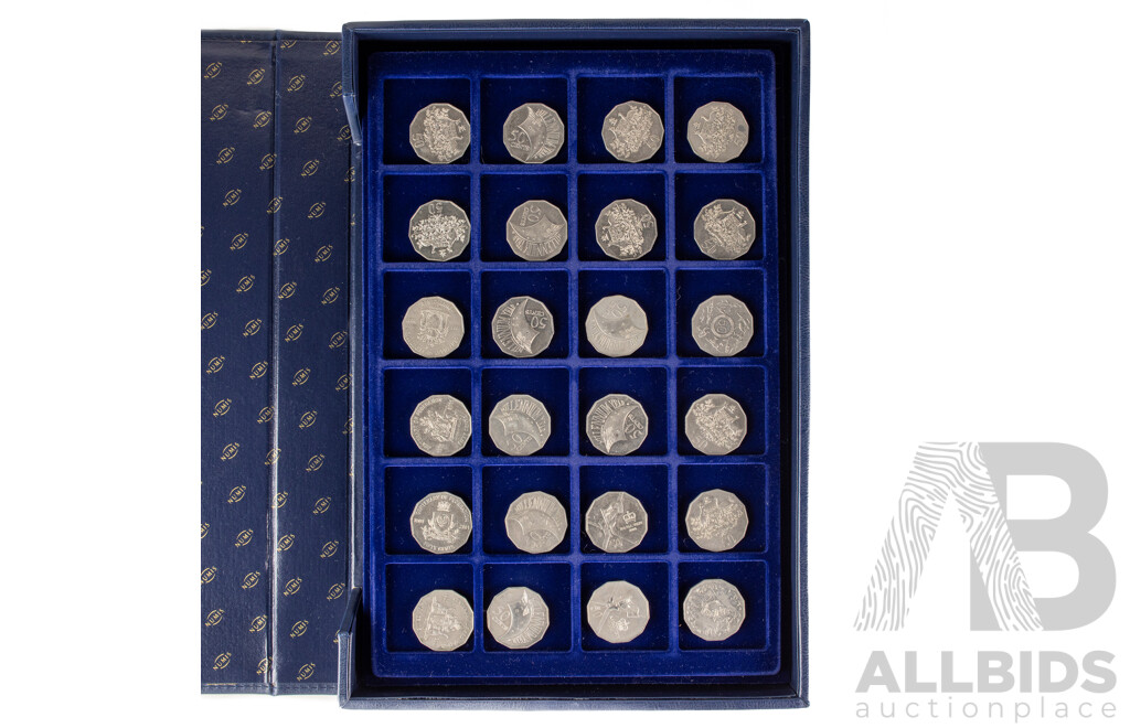 Numis Multi Tray Coin Album of Australian Fifty Cent Coins Including 1977 Jubilee, 2000 Millennium, 2000 Royal Visit, 2001 Federation, 2002 Year of the Outback, 2005 Remembrance............