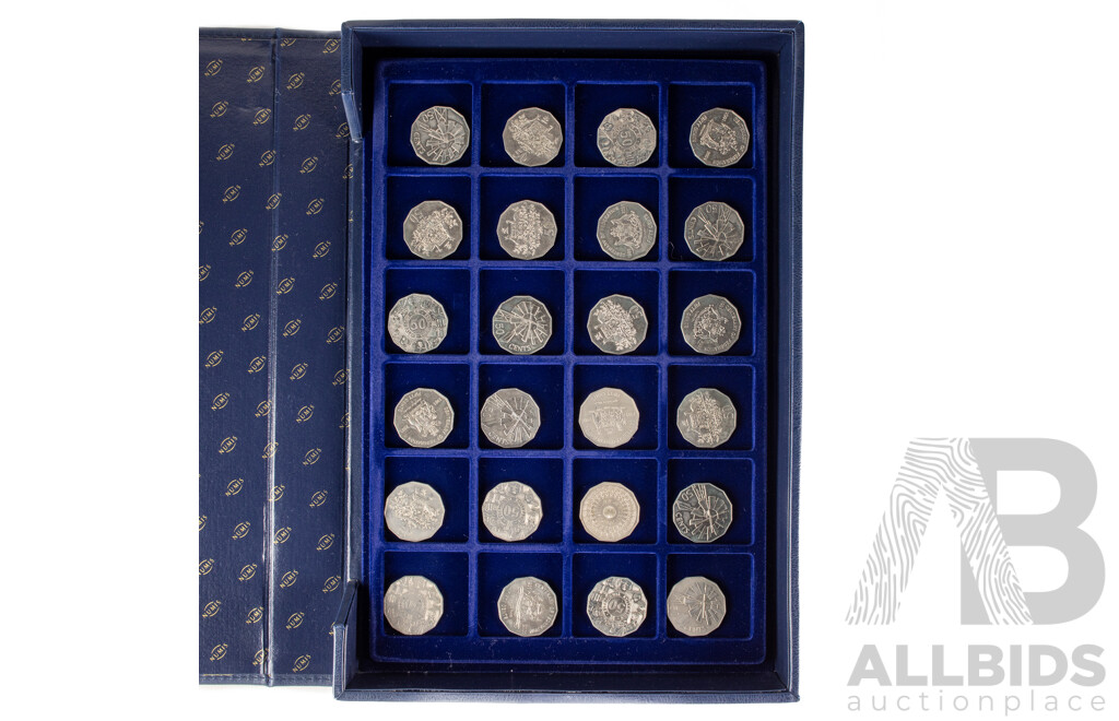 Numis Multi Tray Coin Album of Australian Fifty Cent Coins Including 1977 Jubilee, 2000 Millennium, 2000 Royal Visit, 2001 Federation, 2002 Year of the Outback, 2005 Remembrance............