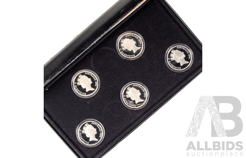Australian RAM 1994 Masterpieces in Silver Five Dollar Coin Proof Set, Explorers .925